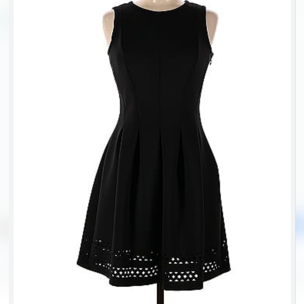WOMEN'S ANN TAYLOR LITTLE BLACK COCKTAIL CUTOUT DRESS SIZE 10 $179
